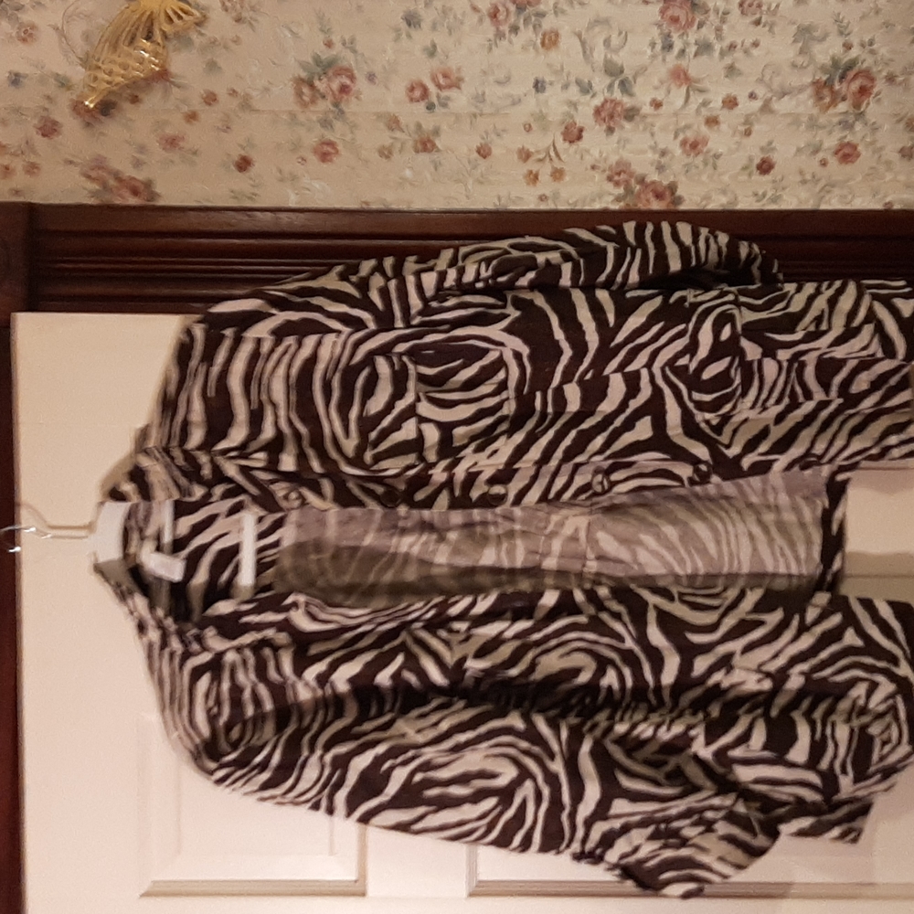 Chicos linen sparkly jacket.